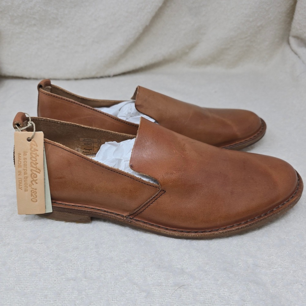 Astorflex Mens 9.5 43 Patnoflex Leather Loafers Whiskey Brown Made in Italy
